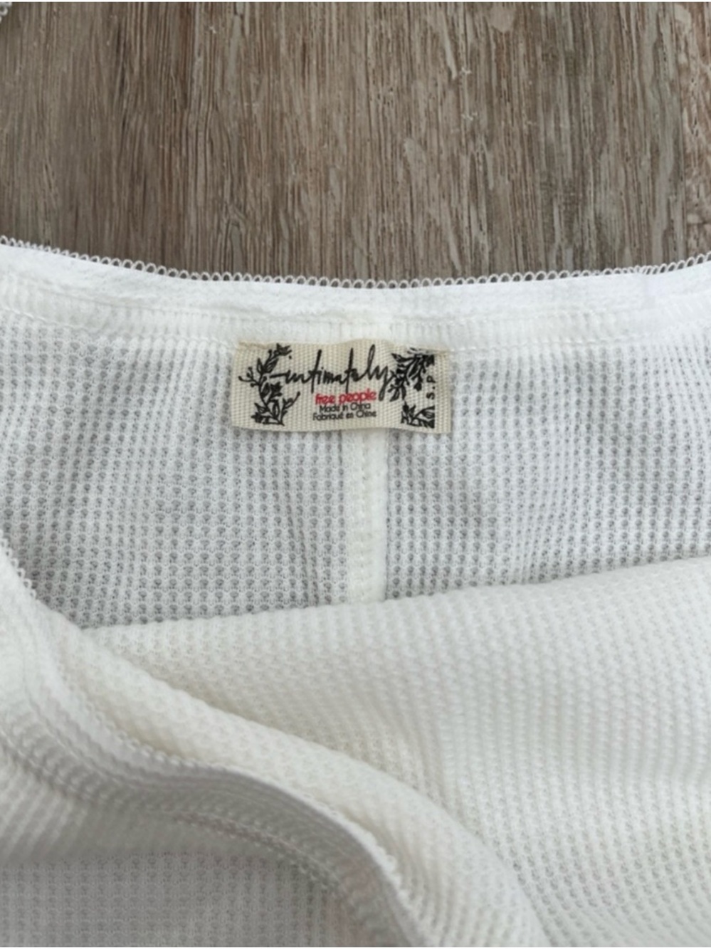 NWOT Free People White Waffle Knit Camisole Tank - Picture 2 of 6